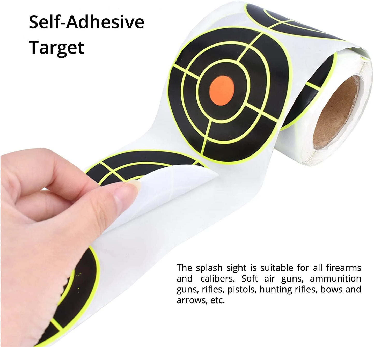 200Pcs Self-Adhesive Shooting Target Stickers – 7.6cm Splatter Reactive Training Targets