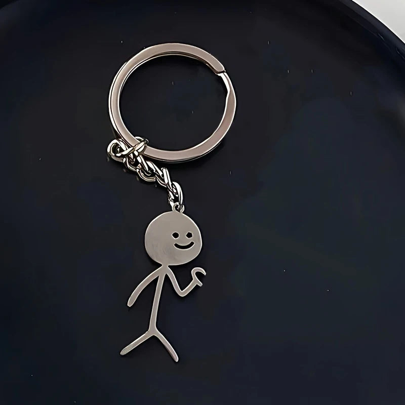 2pcs/set Stickman Matching Heart Keychain