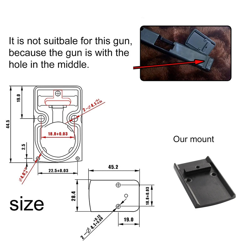 Mini RMR Red Dot Sight Collimator – Precision Reflex Sight for Airsoft and Hunting Rifles