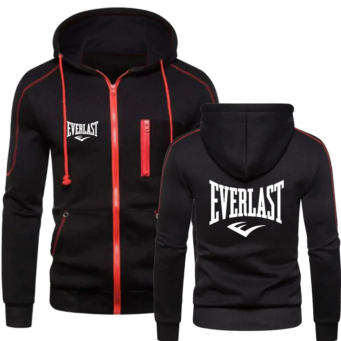 2024 EVERLAST Men’s Zipper Hoodie & Blazer Casual Warm Winter Sportswear Set