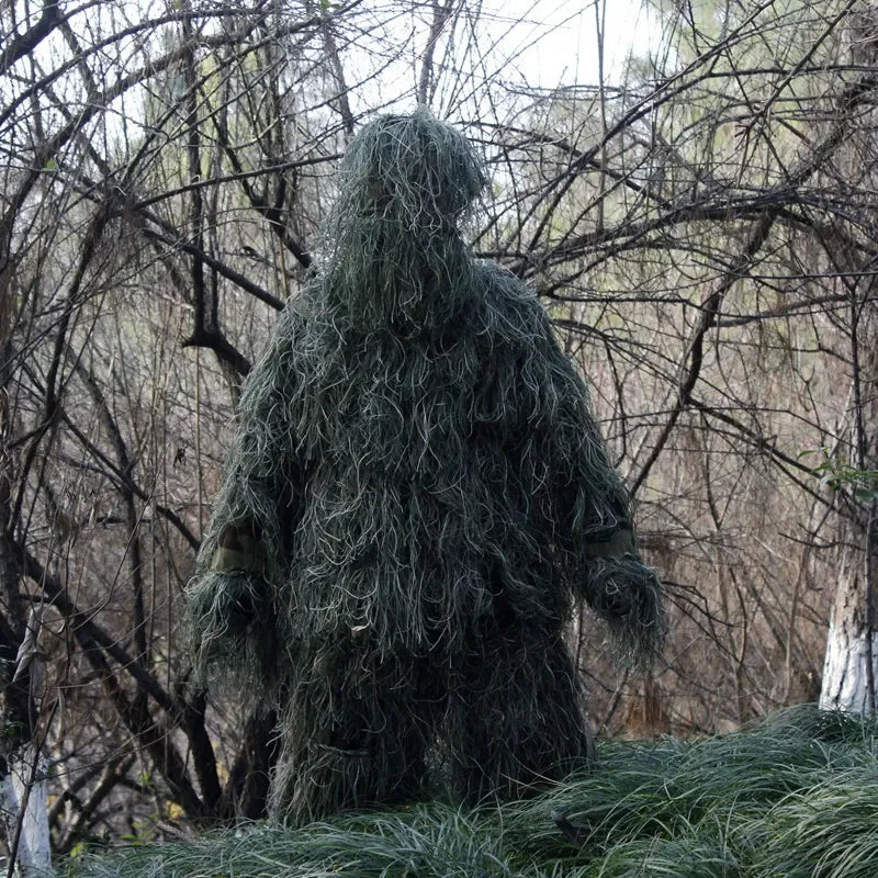 Camouflage 3D Withered Grass Ghillie Suit – 5-Piece Hunting Suit Set