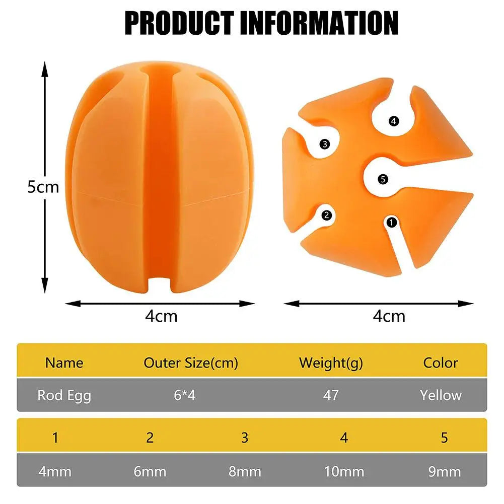 6pcs Silicone Fishing Rod Holder Ball Straps with 5 Holes