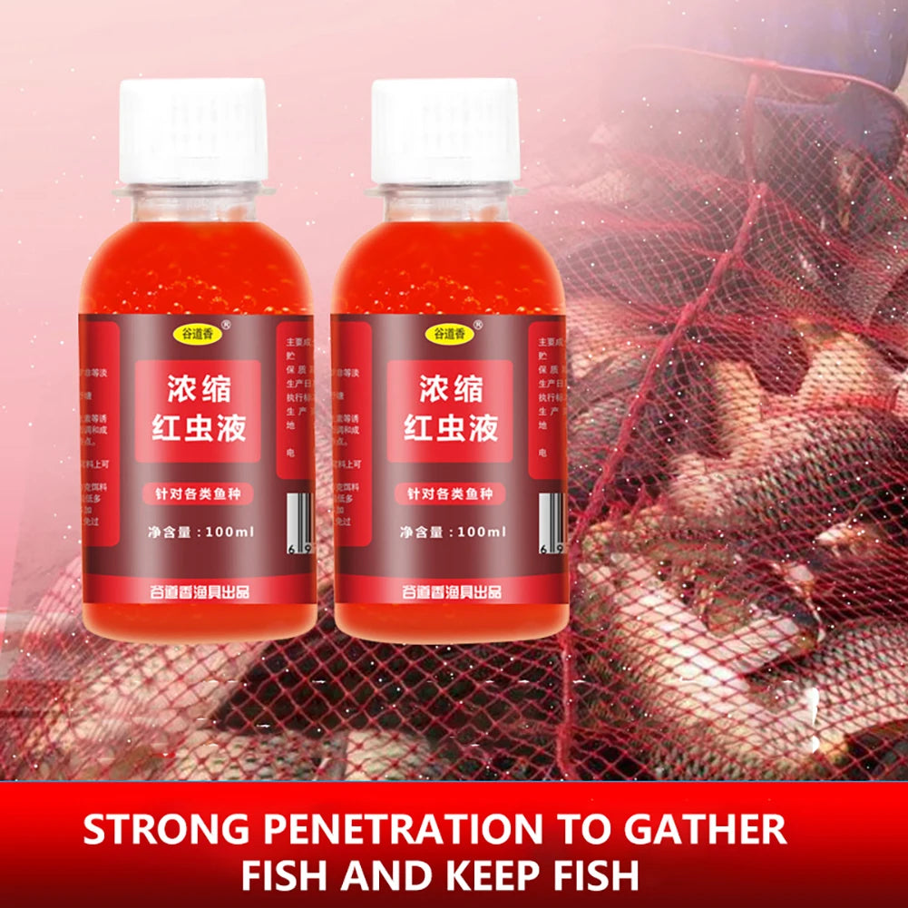60/100ML Liquid Fish Bait Concentrated Additive – Red Worm Scent Attractant