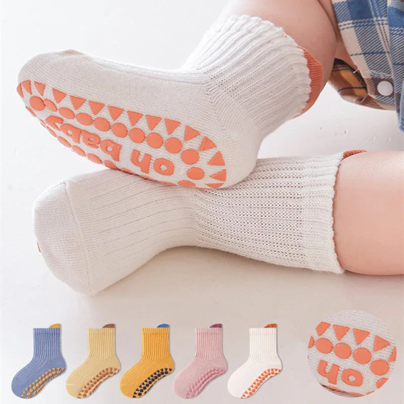 3 Pairs Baby Anti-Slip Socks for Boys & Girls (0-6 Years)