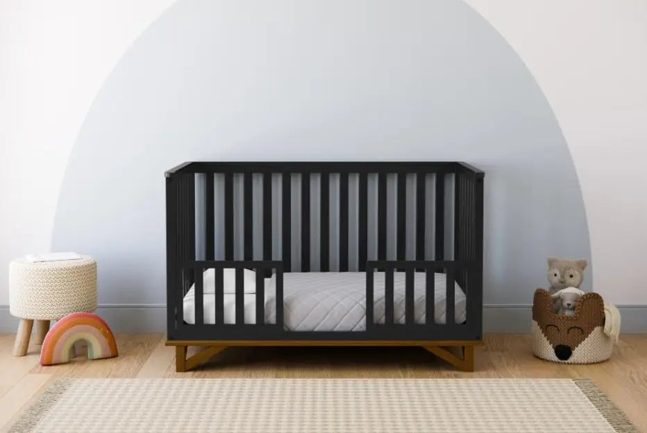 5-in-1 Convertible Crib (Black with Vintage Driftwood)