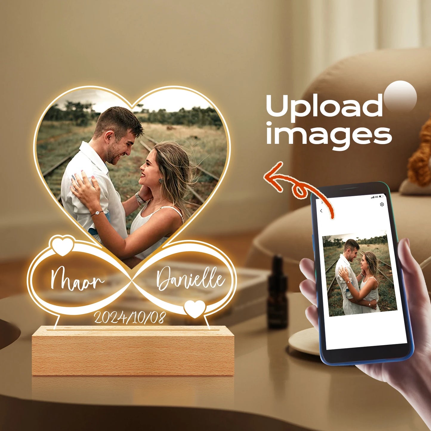 Personalized Anniversary Women Men Couples Gifts Custom Photo Love Frame Acrylic Plaque Valentine's Day