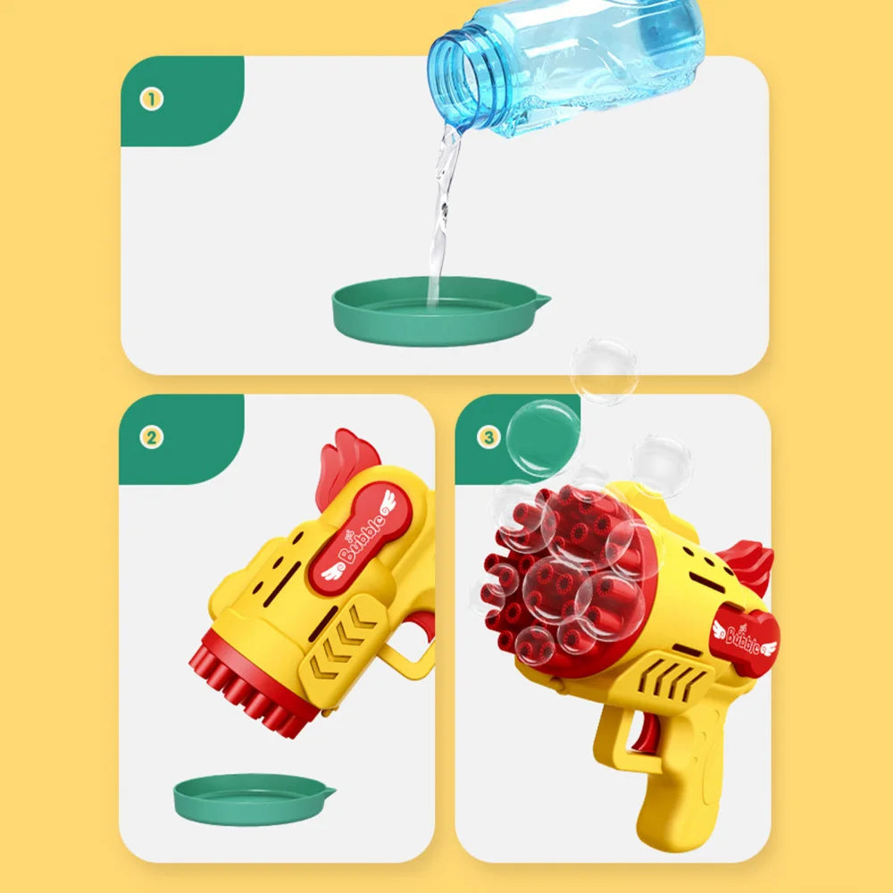 Kids Rocket Bubble Gun Blower