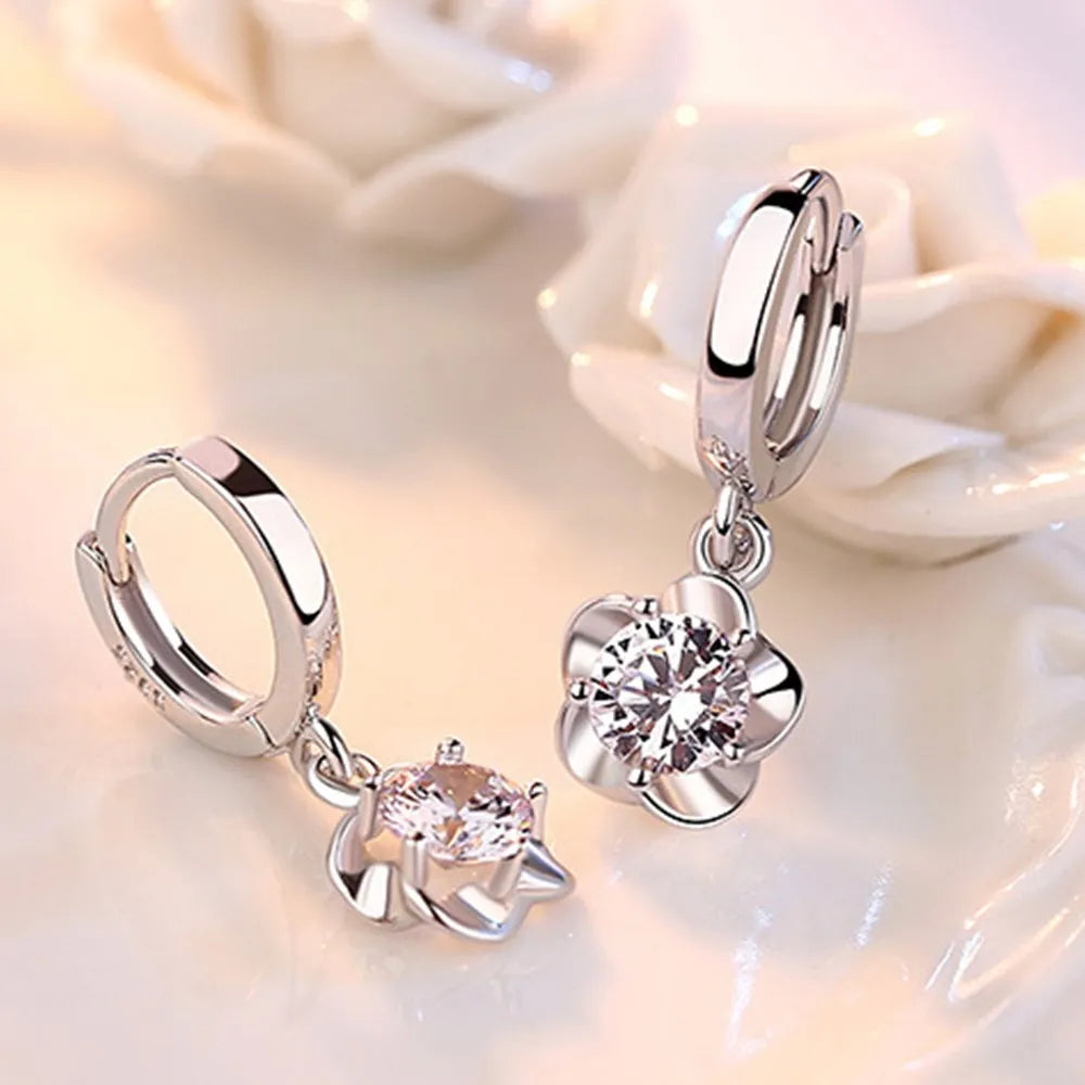 925 Sterling Silver Earrings Jewelry with High Quality Retro Simple Pattern