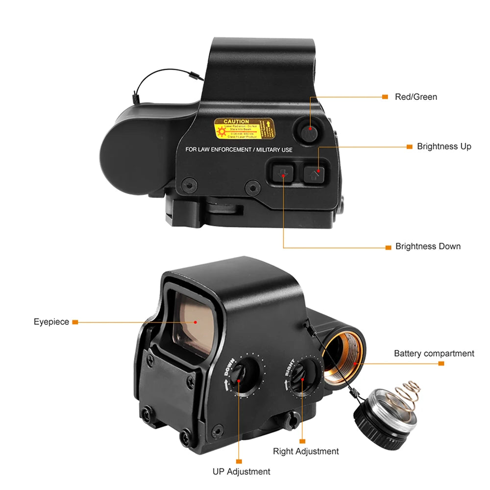 551, 552, 553, 558 Red Green Dot Holographic Sight Scope – Hunting & Airsoft Riflescope with 20mm Mount