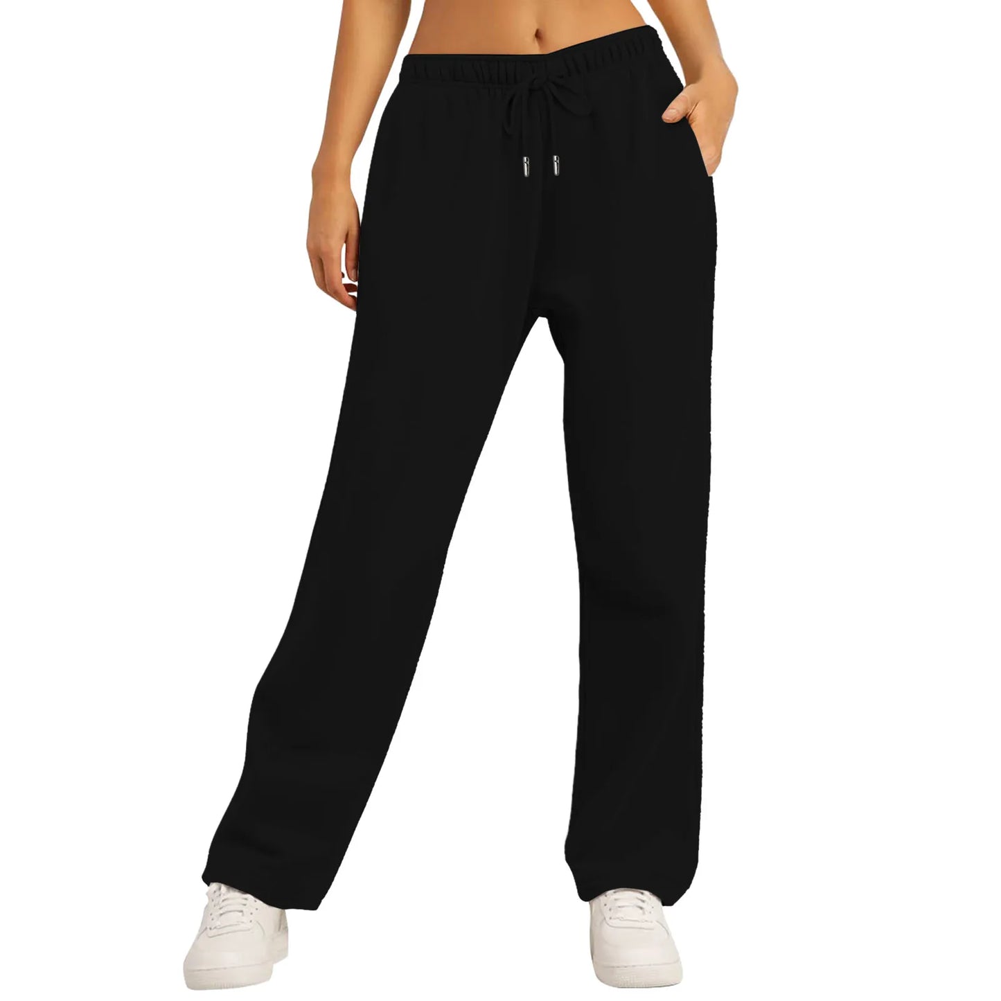 Drawstring Wide-Leg Sweatpants