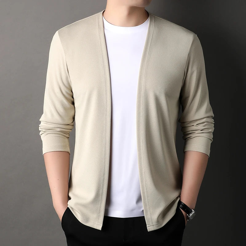 Men's Long Sleeved Cardigan Jacket