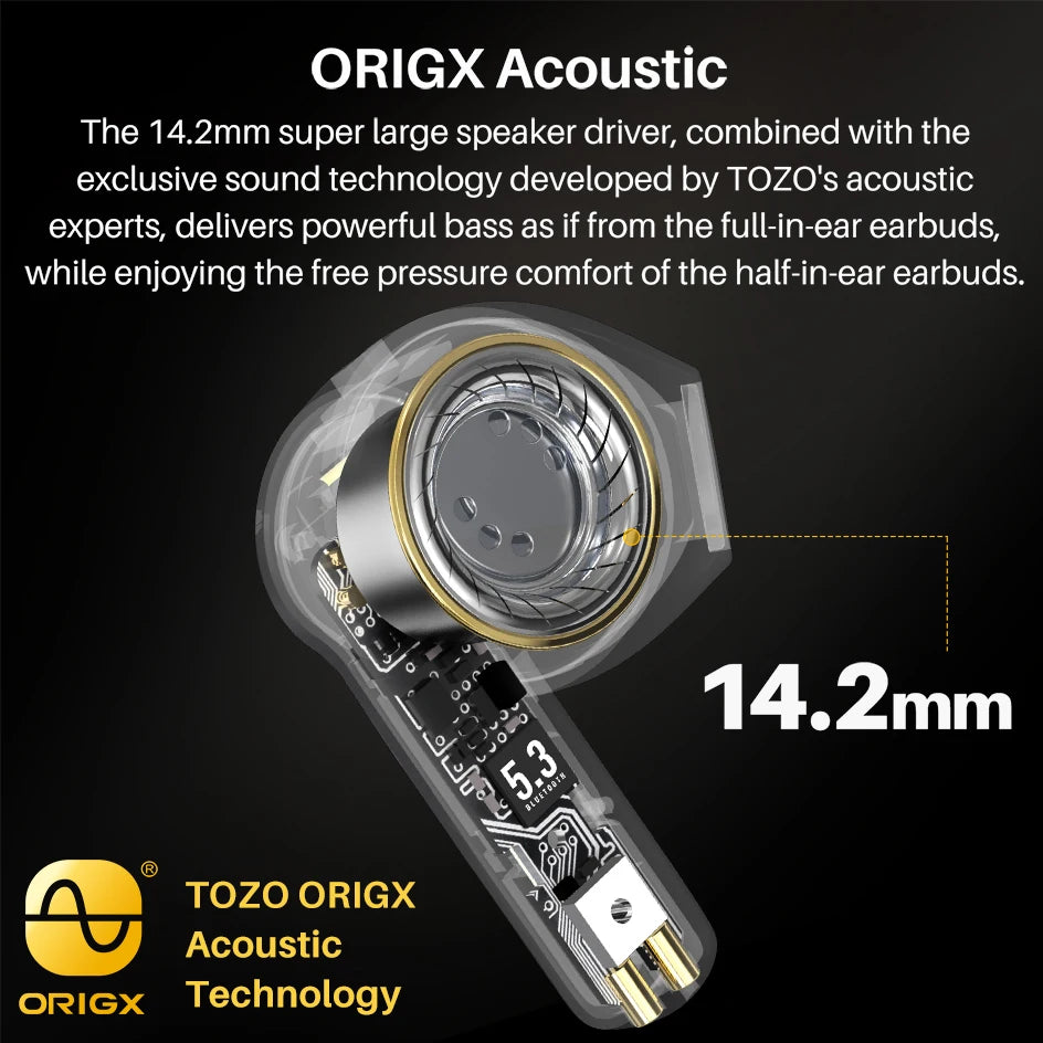 TOZO A3 Half In-Ear Wireless Earbuds