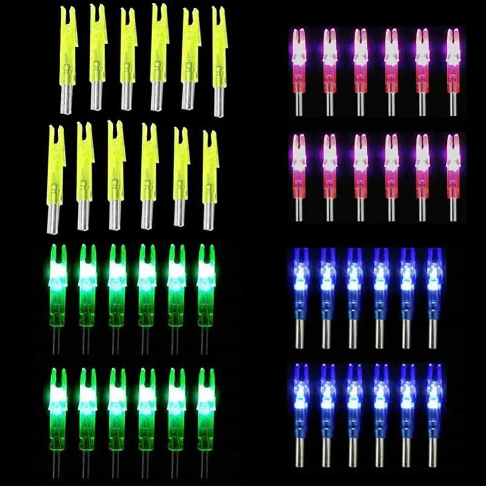 6pcs LED Glowing Arrow Nocks – Luminous Lighted Nocks for 6.2mm Compound Bow Arrow Shafts