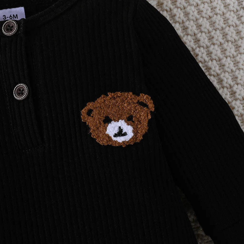 Newborn Baby Cartoon Bear Long Sleeve Onesies