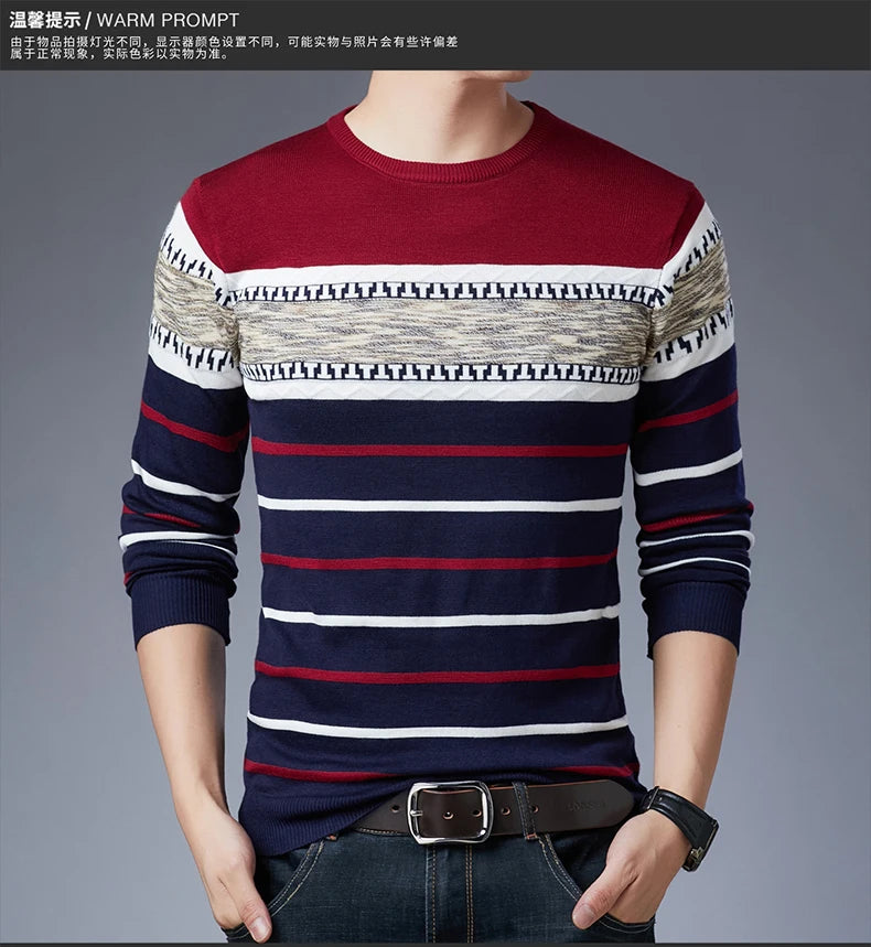 Men's Long-Sleeved Pullover Sweater