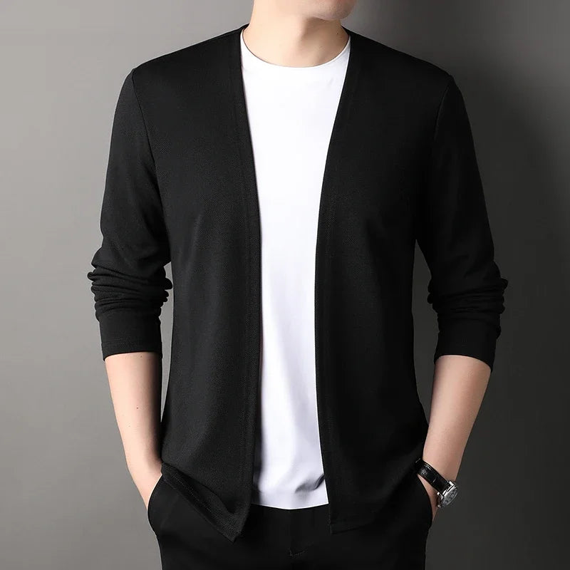 Men's Long Sleeved Cardigan Jacket