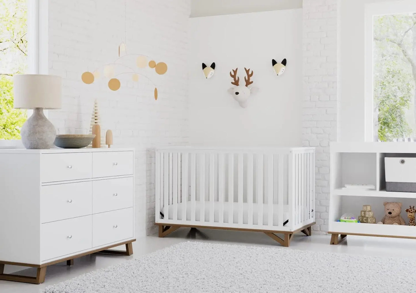 5-in-1 Convertible Crib (Black with Vintage Driftwood)