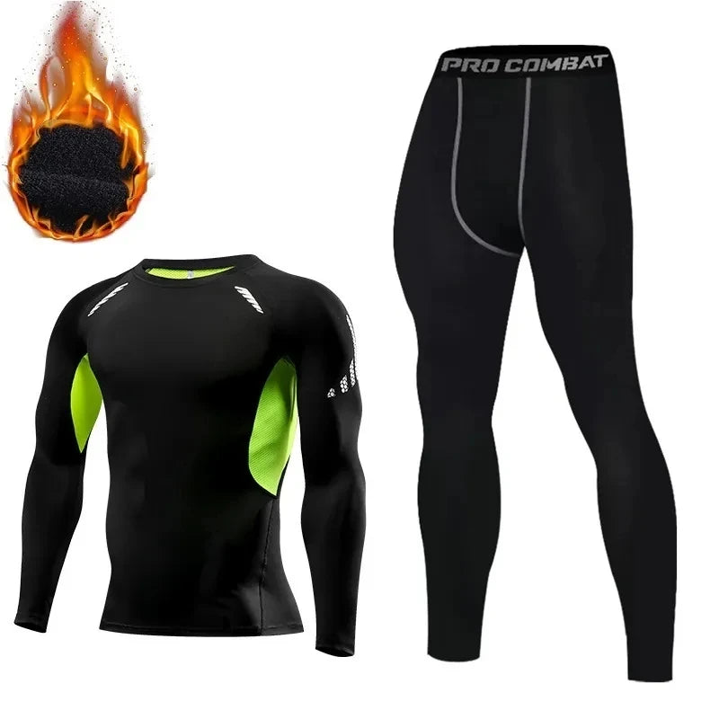 Winter Thermal Underwear for Men – Warm Base Layer Long Johns & Fitness Leggings