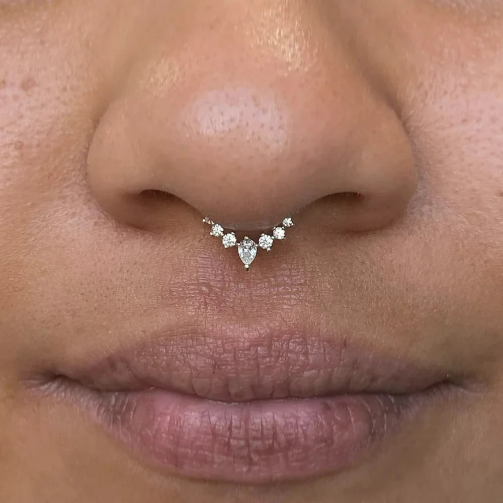 925 Sterling Silver Microinlaid Shiny Zircon Cartilage Pierced Earring