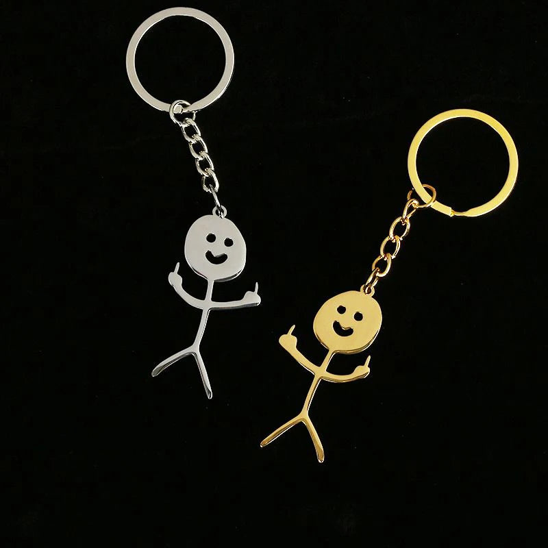 2pcs/set Stickman Matching Heart Keychain