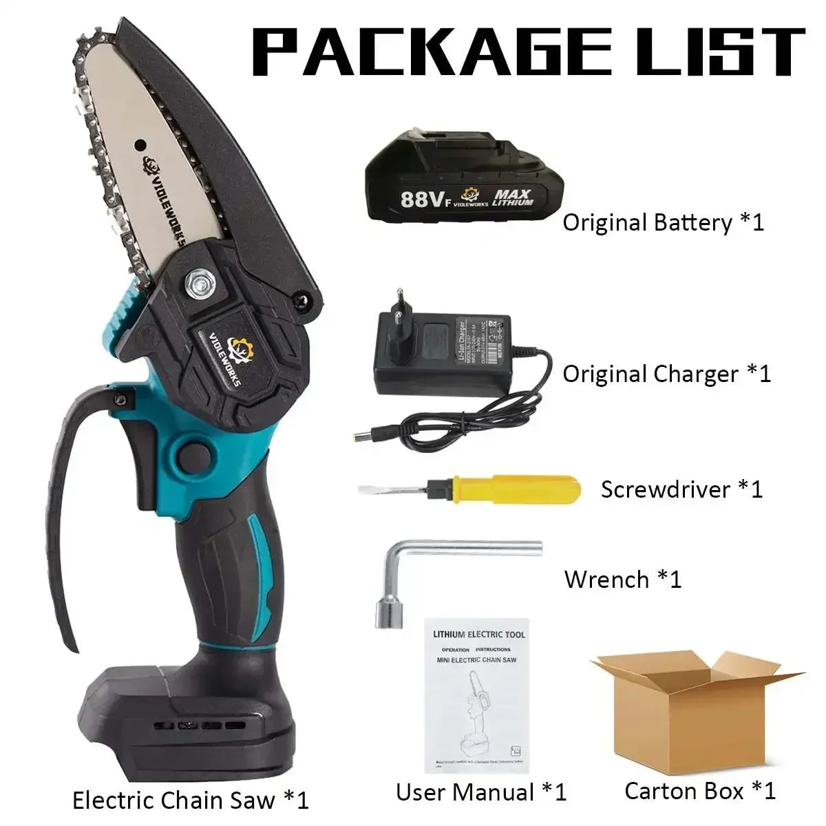 1200W 4-Inch Mini Electric Chainsaw