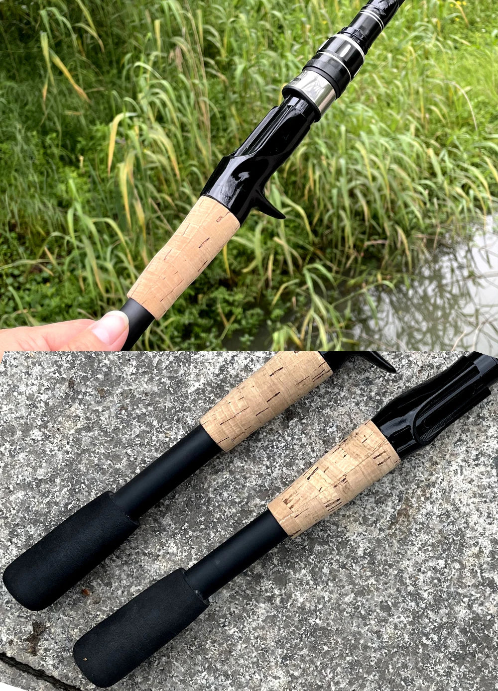 Baitcasting Lure Fishing Rod – Lightweight Telescopic Design with Wooden Handle
