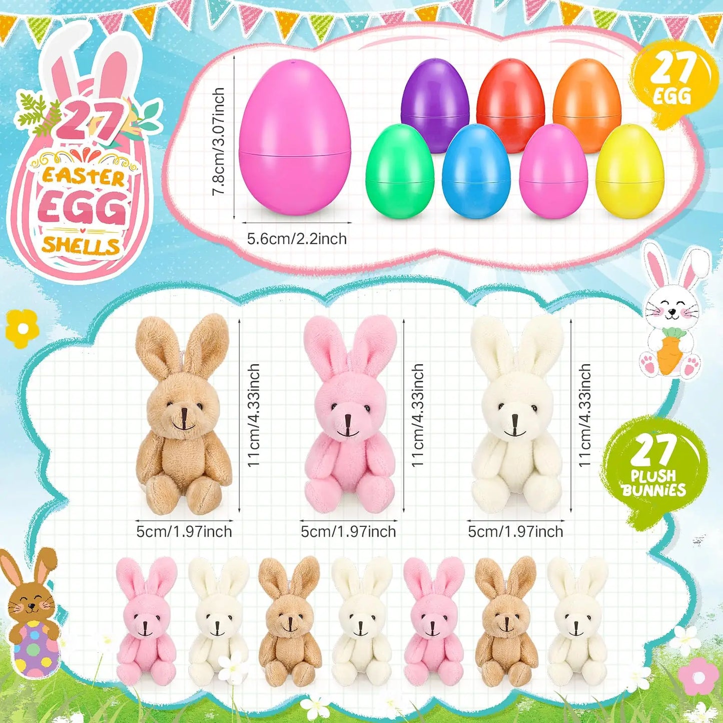 12-27 Filled Easter Eggs with Plush Bunny