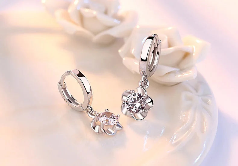 925 Sterling Silver Earrings Jewelry with High Quality Retro Simple Pattern