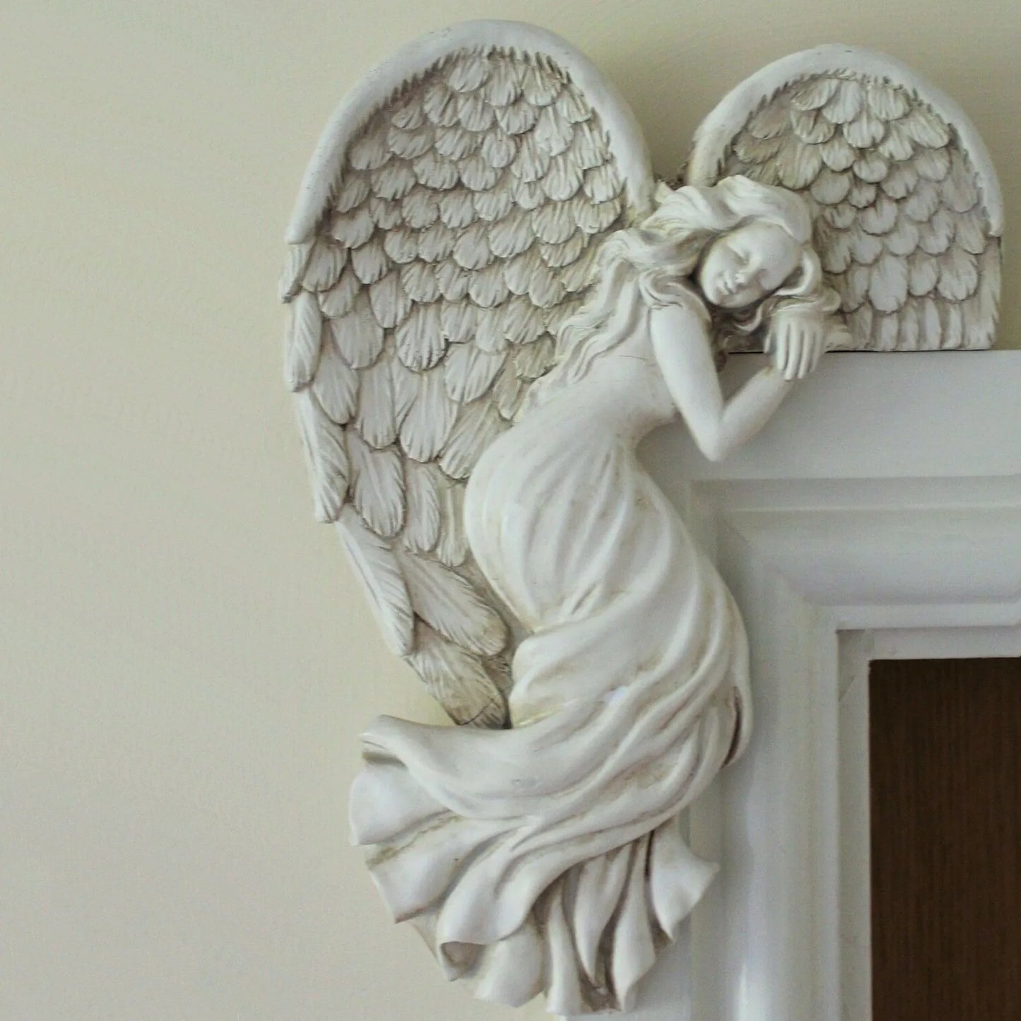 2PCS Resin Angel Door Frame Sculptures.