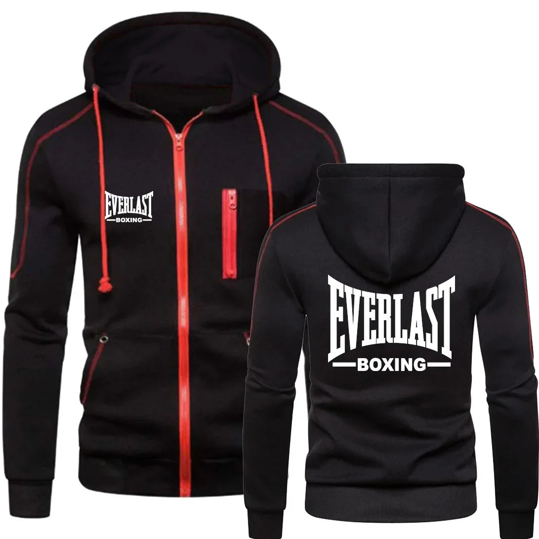 2024 EVERLAST Men’s Zipper Hoodie & Blazer Casual Warm Winter Sportswear Set
