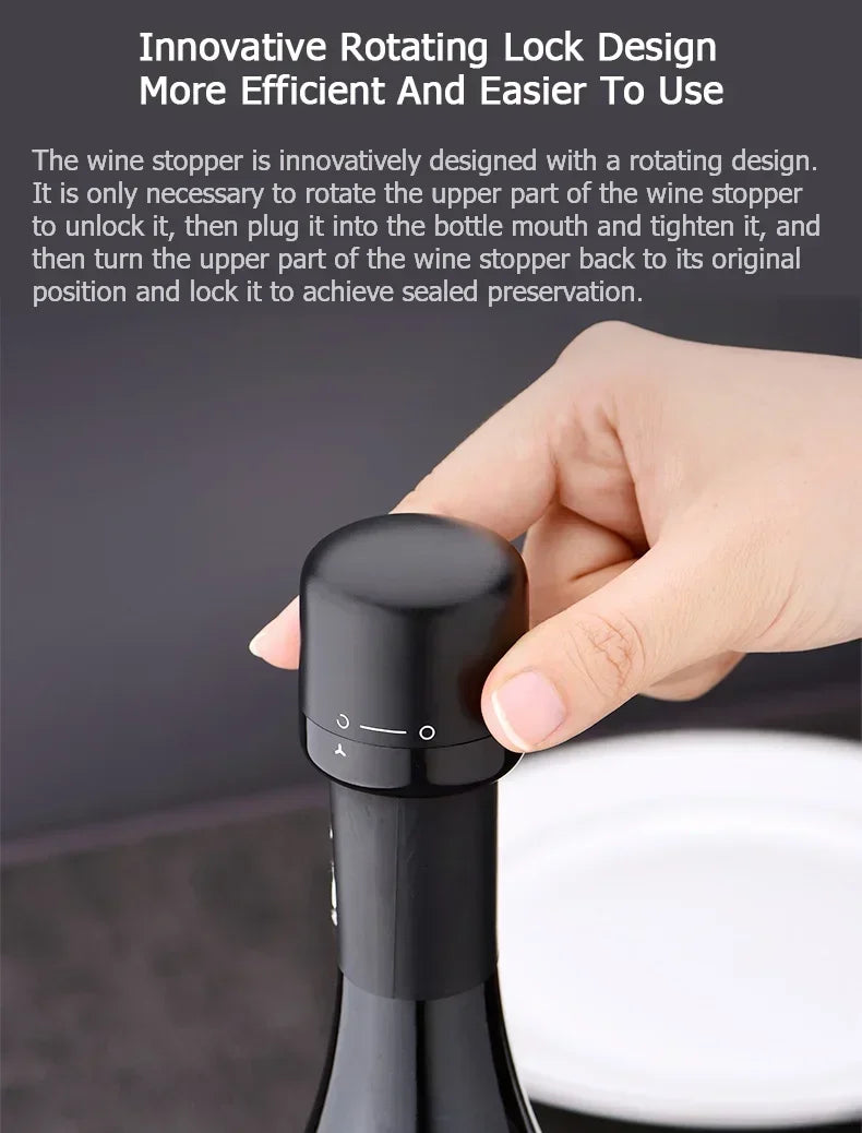 JJYY Vacuum Red Wine Champagne Bottle Stopper Set
