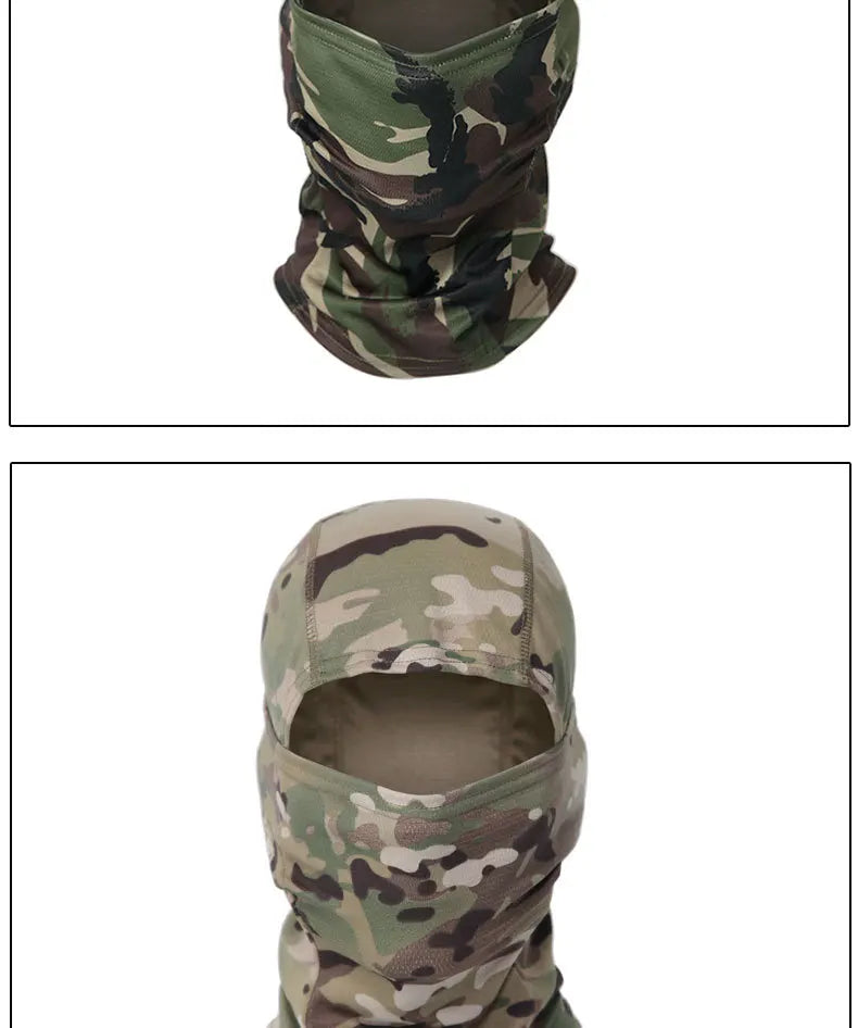 Balaclava Camouflage Full Face Mask – Multicam Neck Gaiter for Hunting, Cycling, and Wargames