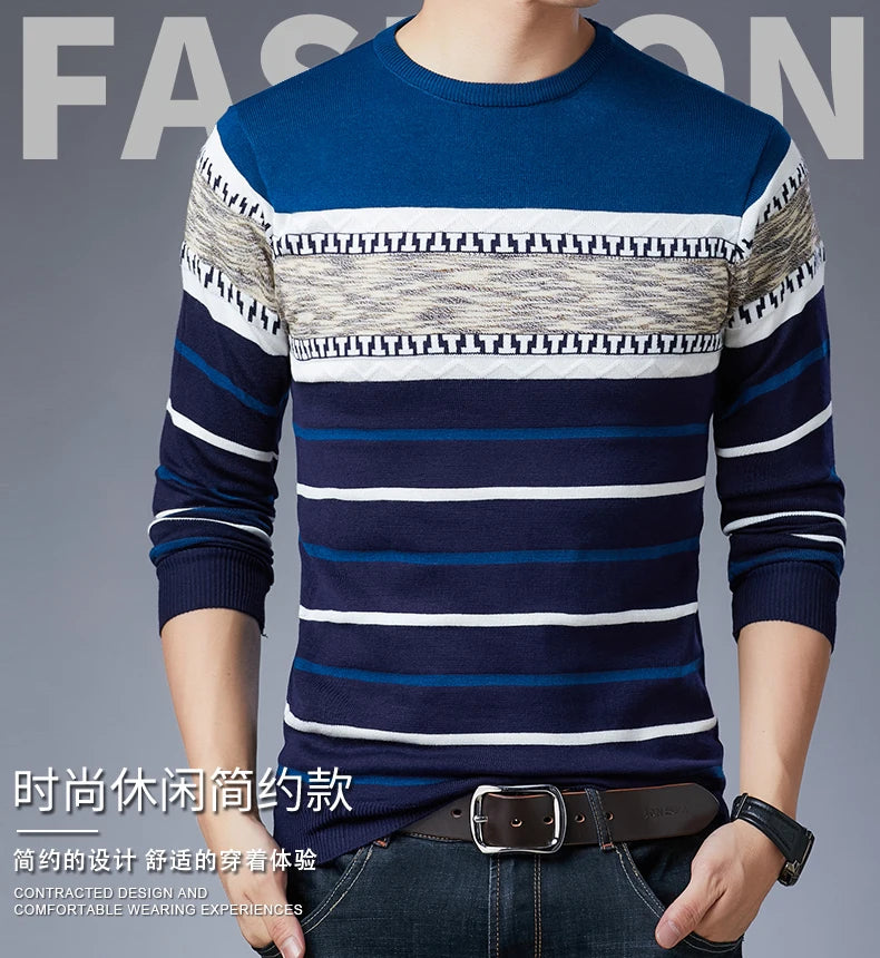 Men's Long-Sleeved Pullover Sweater