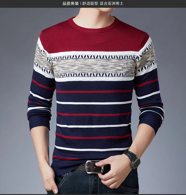 Men's Long-Sleeved Pullover Sweater