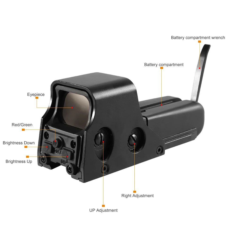 551, 552, 553, 558 Red Green Dot Holographic Sight Scope – Hunting & Airsoft Riflescope with 20mm Mount