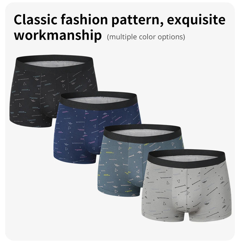 4-Pack Men’s Fashion Printed Boxer Underwear