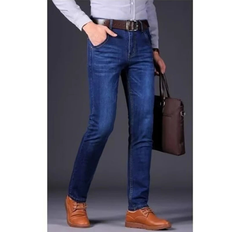 Men's Straight Leg Elastic Casual Slim Fit Jeans