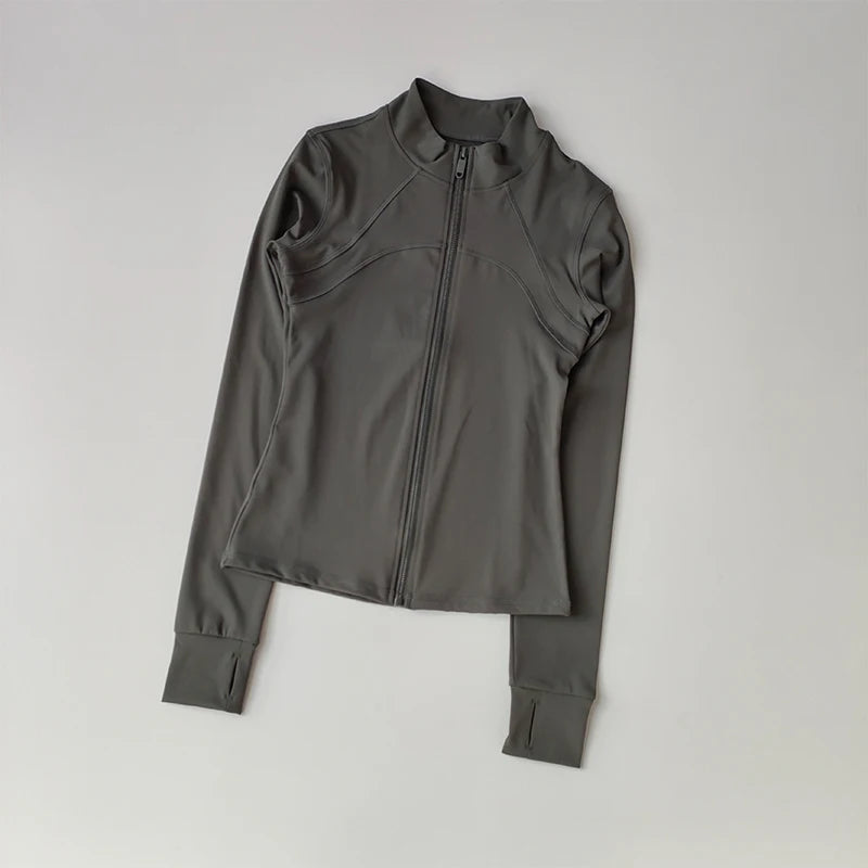 Yoga Suit Women's High-end Standing Collar Long-Sleeved Sports Jacket