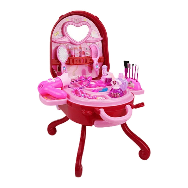 36-Piece Princess Cosmetic Mirror Suitcase Makeup Set for Kids