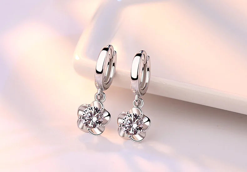 925 Sterling Silver Earrings Jewelry with High Quality Retro Simple Pattern