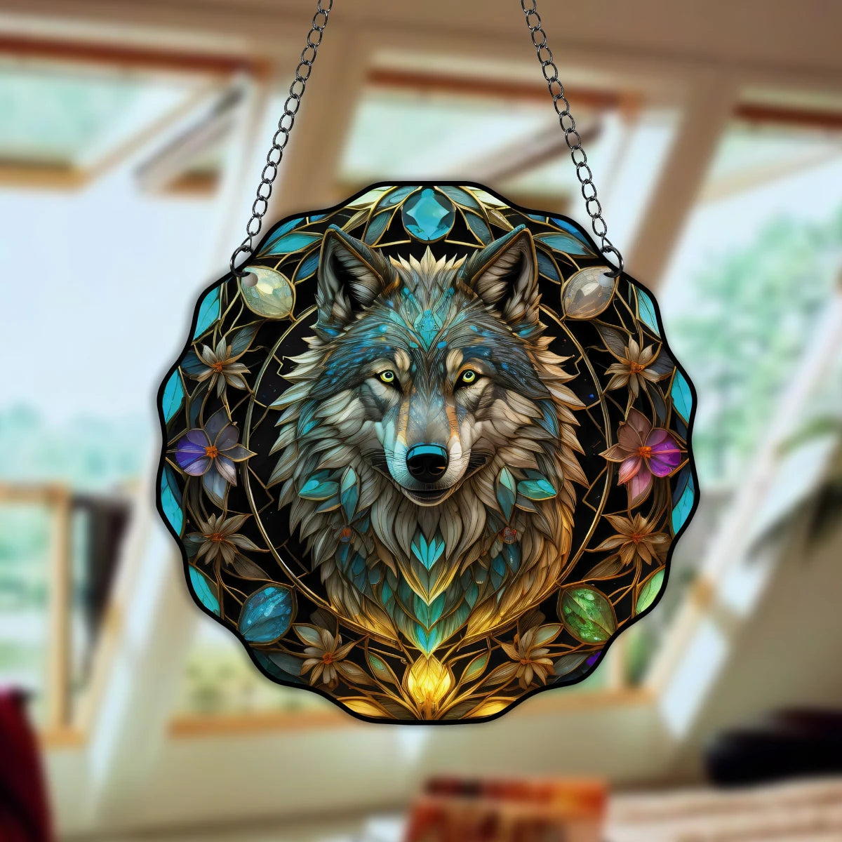 Wolf Wall Art Decor Hanging Sign