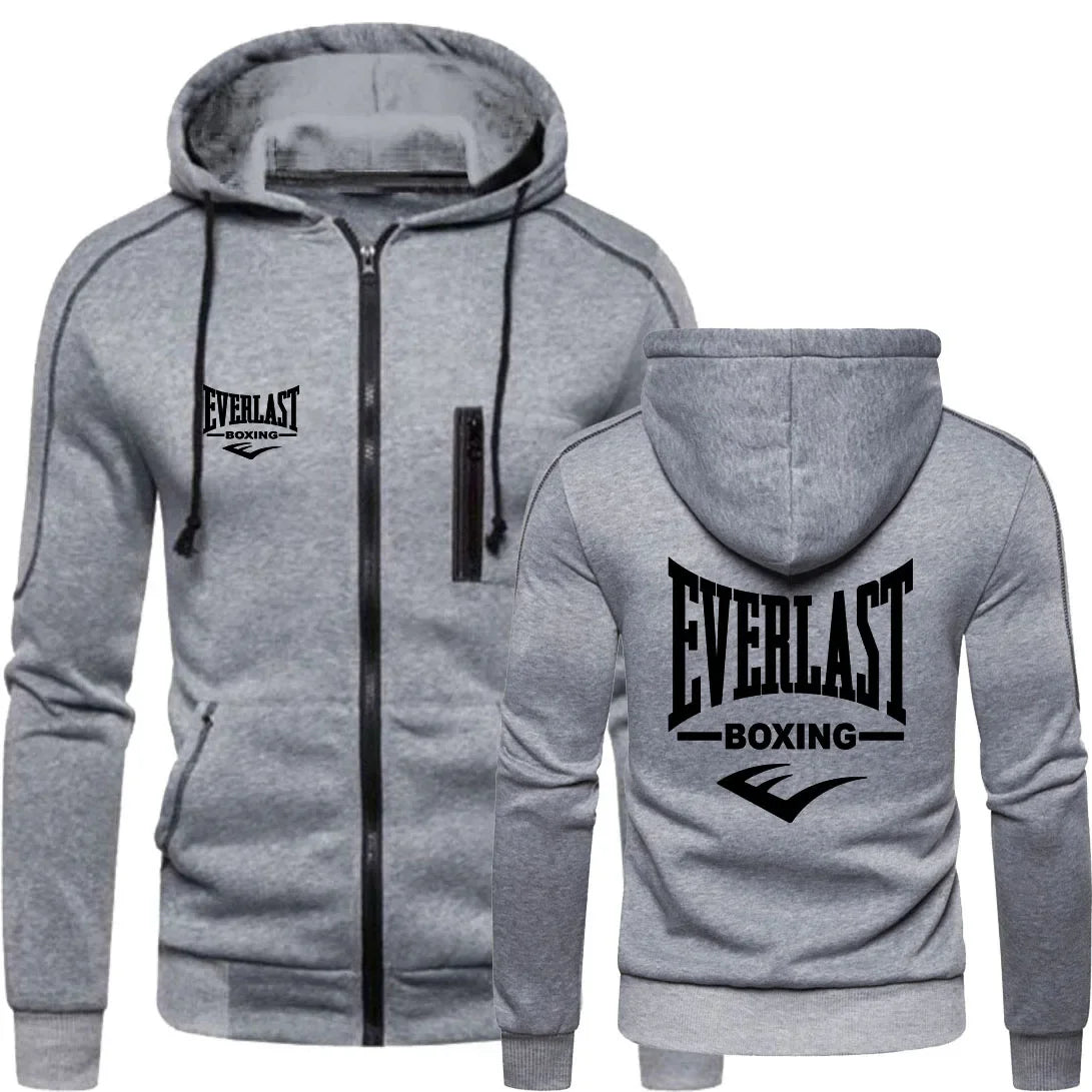2024 EVERLAST Men’s Zipper Hoodie & Blazer Casual Warm Winter Sportswear Set