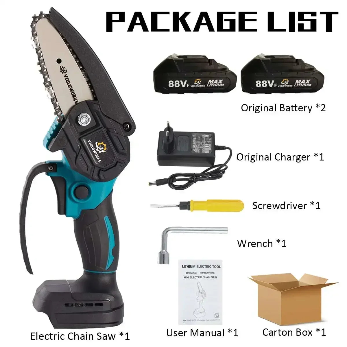 1200W 4-Inch Mini Electric Chainsaw