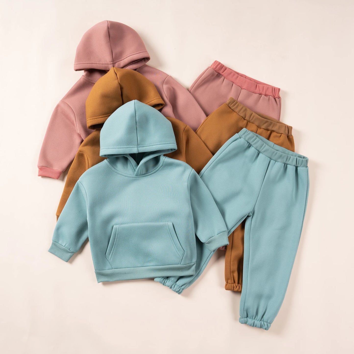 Winter Children Hooded Tracksuits Suits