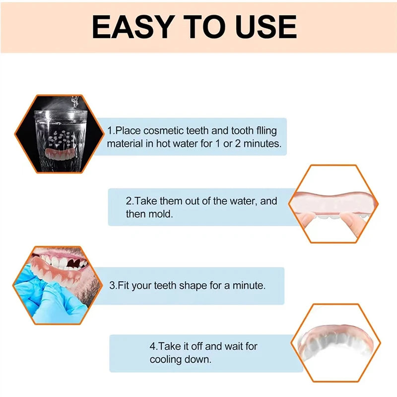 Dentures Face Makeup Teeth Stickers – Realistic Orthodontic Simulation