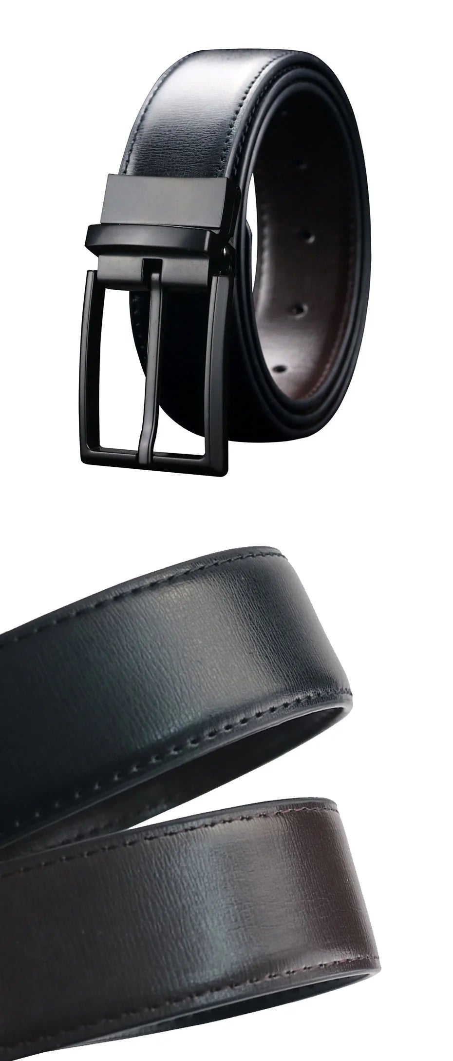 Men’s Reversible Leather Dress Belt