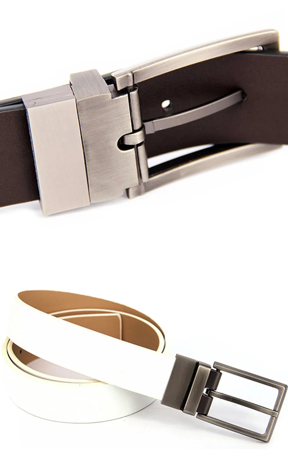 Men’s Reversible Leather Dress Belt