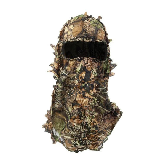 Camouflage Maple Leafy 3D Face Mask Ghillie Suit – Camo Hood with Gloves for Hunting, Fishing, & Outdoor Adventures