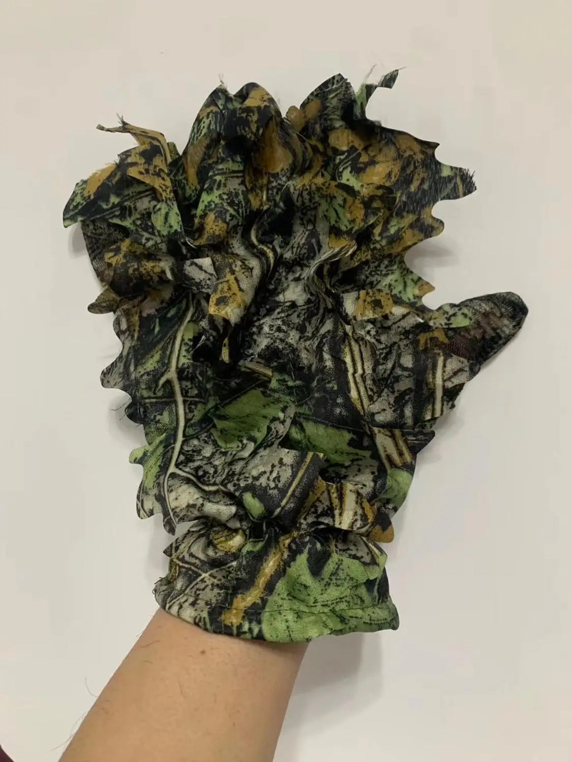 Hunting Ghillie Gloves & 3D Bionic Leafy Camouflage Headwear – Perfect for Jungle Wildlife Photography & Turkey Hunting