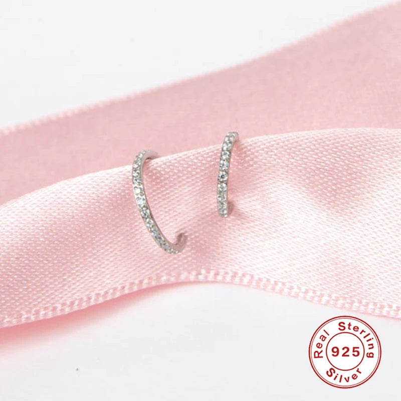 925 Sterling Silver Round Hoop Earring
